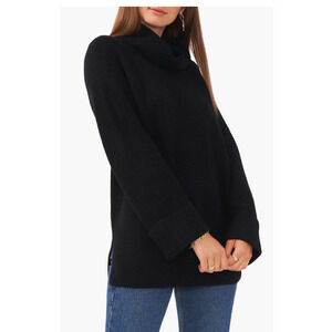 Vince Camuto Cowl Neck Knit Tunic Sweater Black Size S 400003
